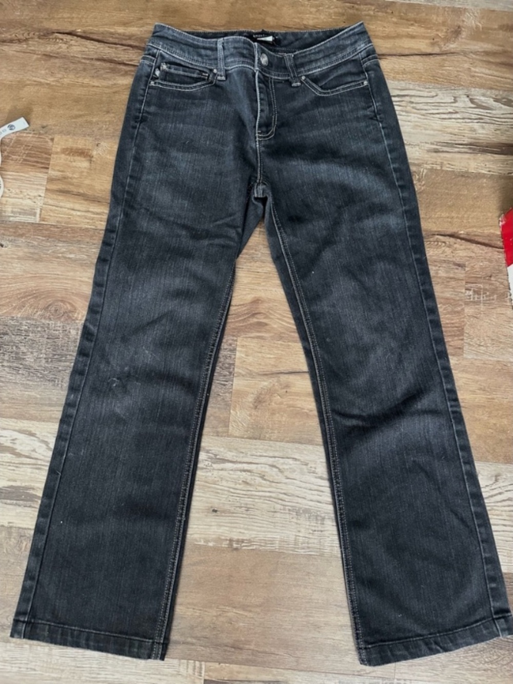 White House Black Market Straight Leg Black Denim Jeans Sz 4